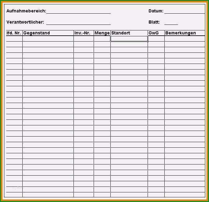 inventarliste excel vorlage wunderbar 7 inventur vorlage excel