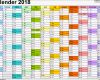Phänomenal Kalender 2018 Zum Ausdrucken In Excel 16 Vorlagen