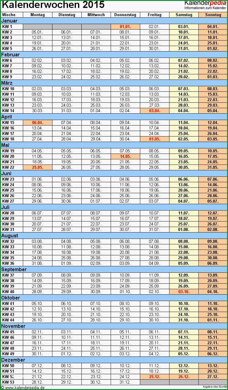 kalenderwochen 2015