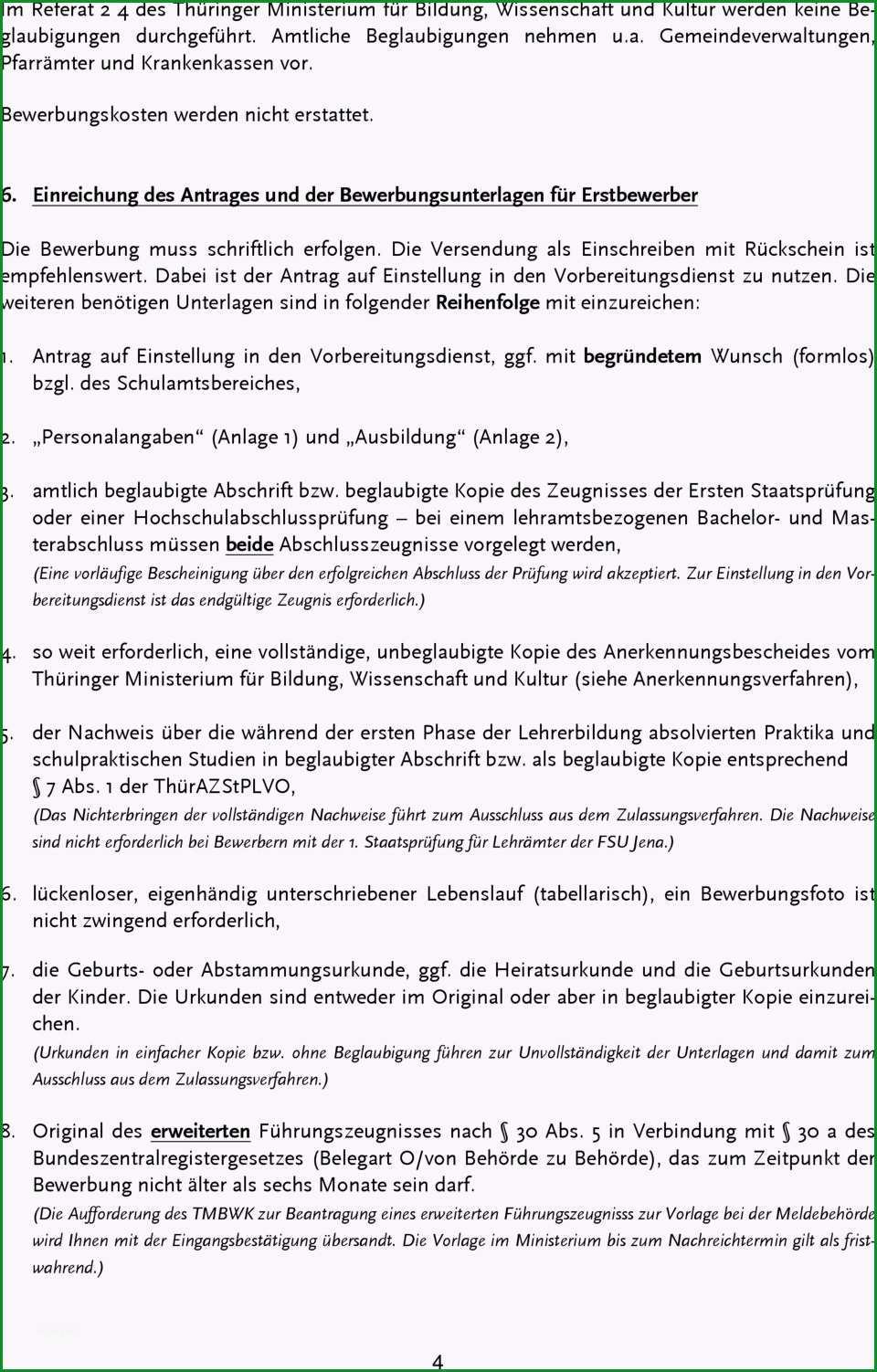 Merkblatt ueber einstellung in den vorbereitungs nst fuer alle lehraemter in thueringen zum einstellungstermin 1 august 2012
