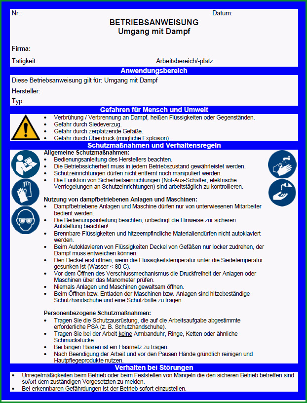 betriebsanweisungen muster