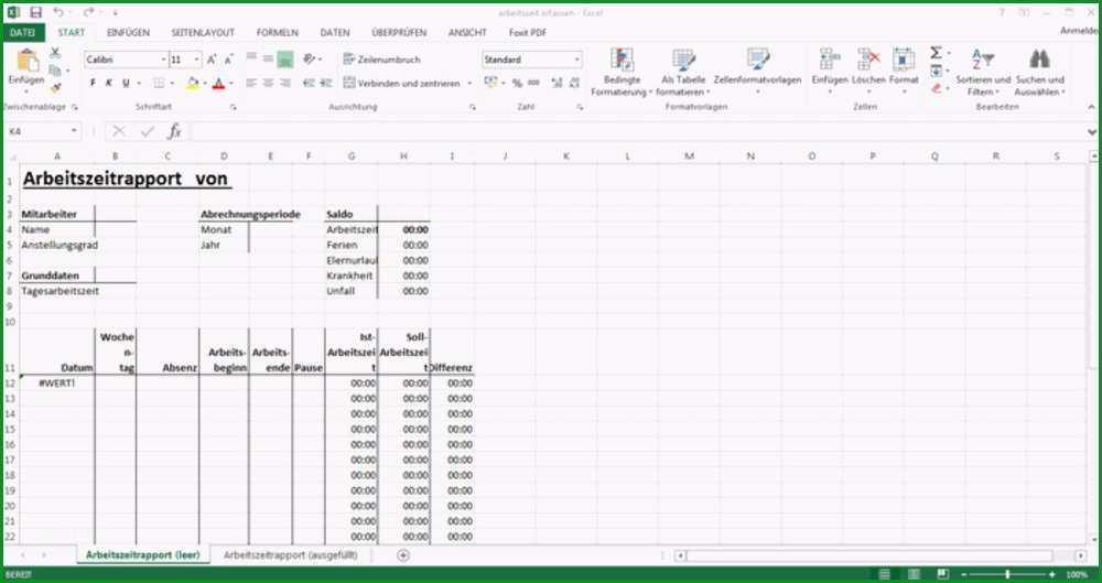 pctipp 2 2016 excel vorlage arbeitszeiterfassung