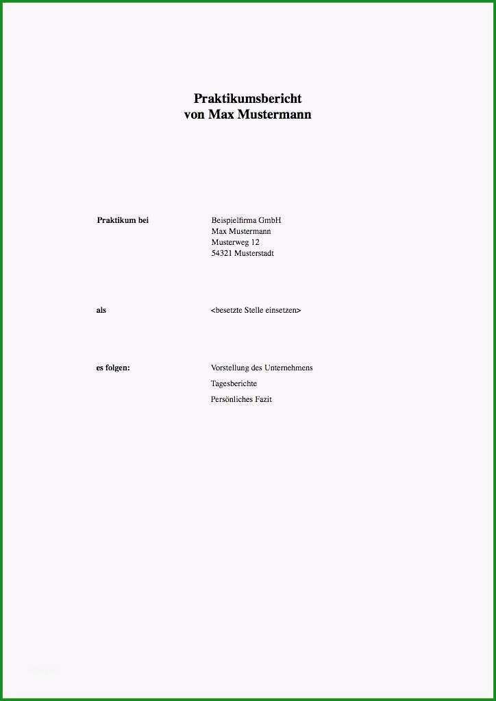 praktikumsmappe vorlage pdf fabelhafte praktikumsbericht deckblatt