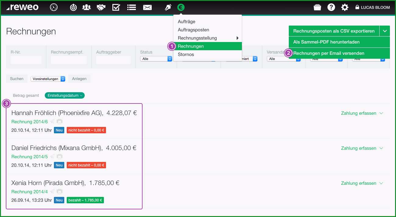 rechnung per email versenden reweo support zusammen e mail rechnung