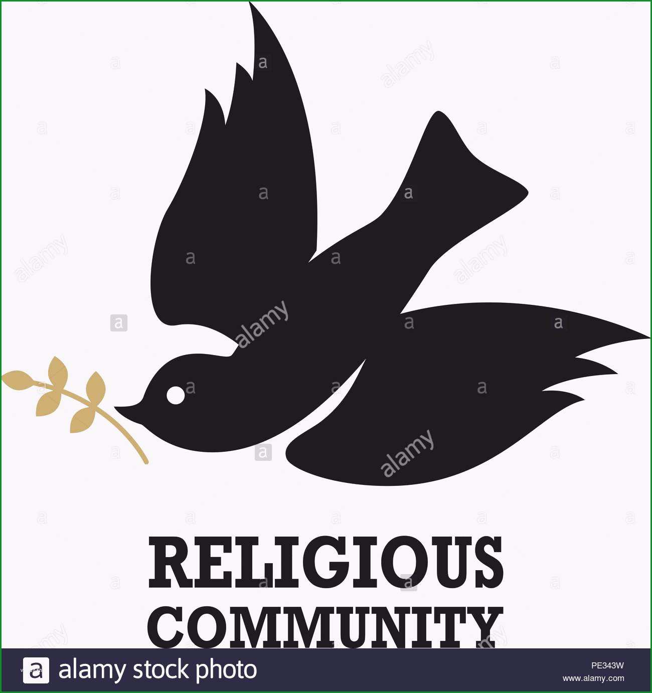 religiose gemeinschaft emblem vorlage mit taube heiligen geist vector illustration image