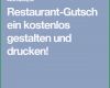 Phänomenal Restaurant Gutschein Kostenlos Gestalten Und Drucken