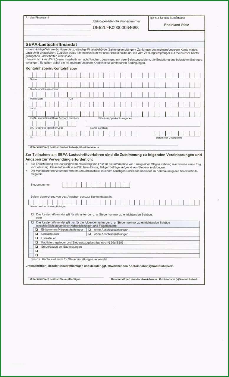 Phänomenal Sepa Lastschriftmandat Vorlage Word – Kostenlos Vorlagen