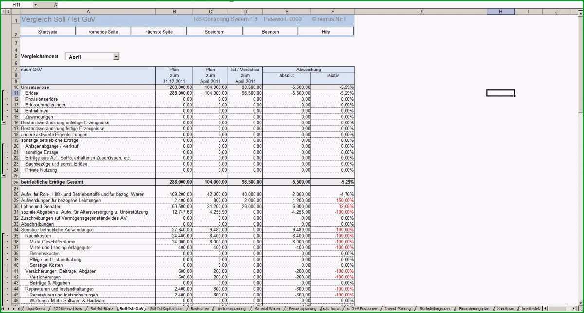 soll ist vergleich excel vorlage