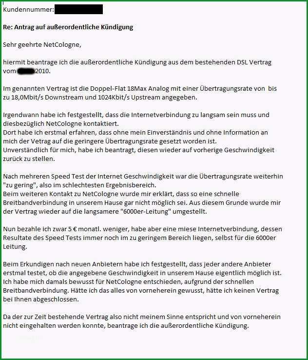 sonderkundigungsrecht telekom vorlage