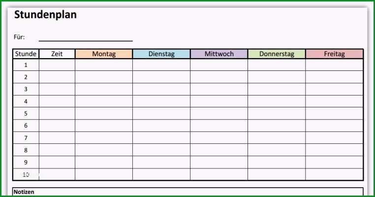 stundenplan vorlage