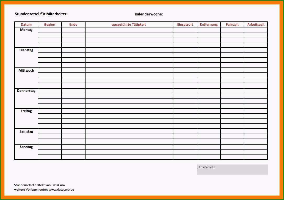 stundenzettel vorlage kostenlos pdf stundenzettel dc