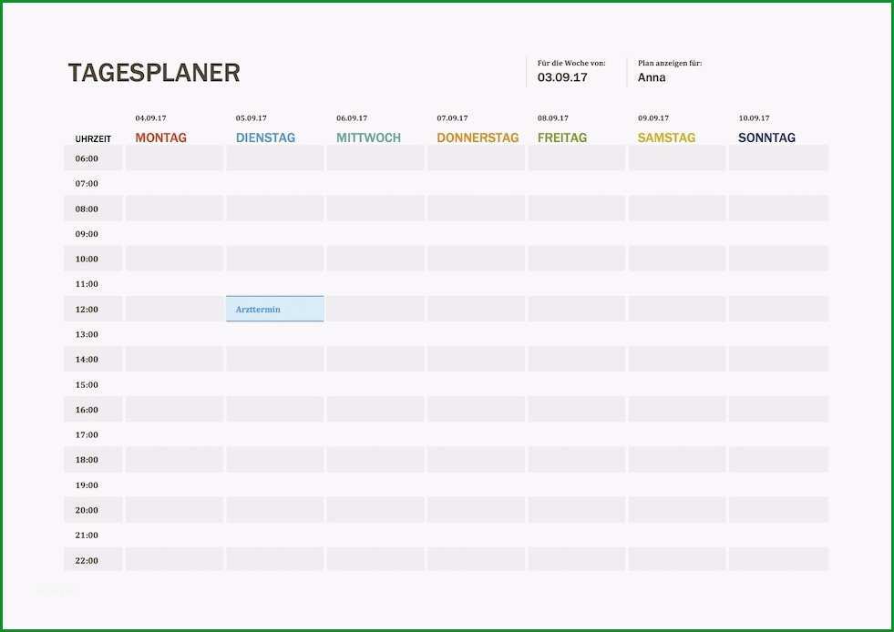 tagesplaner 2018 wunderbar excel vorlage wochenplaner bilder entry level