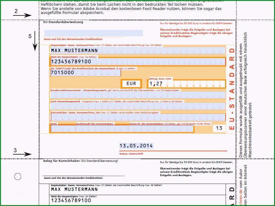 Phänomenal Überweisungsträger Pdf Vorlage Download – Kostenlos – Chip