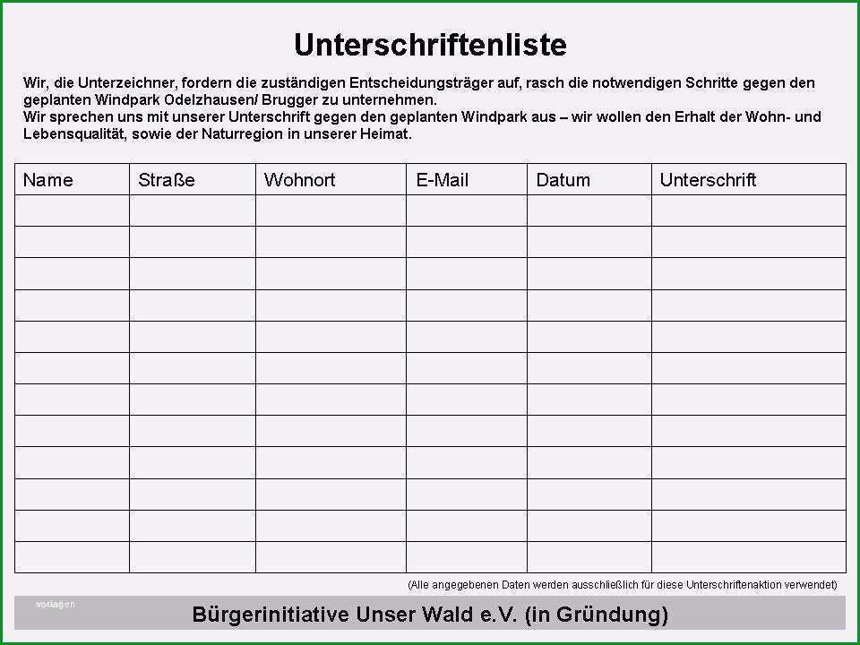 unterschriften sammeln vorlage grosartig burgerinitiative quotunser wald e v quot gegen den windpark