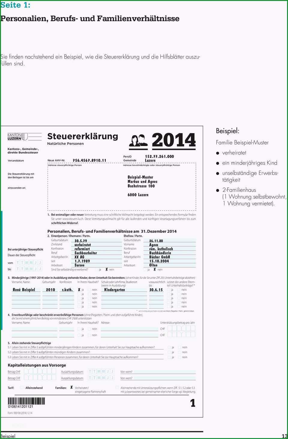 Wegleitung zur steuererklaerung steuern lu ch natuerliche personen kantons gemeinde direkte bundessteuer nststelle steuern