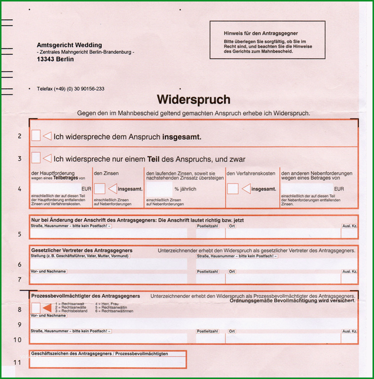 widerspruch gegen mahnbescheid und dann