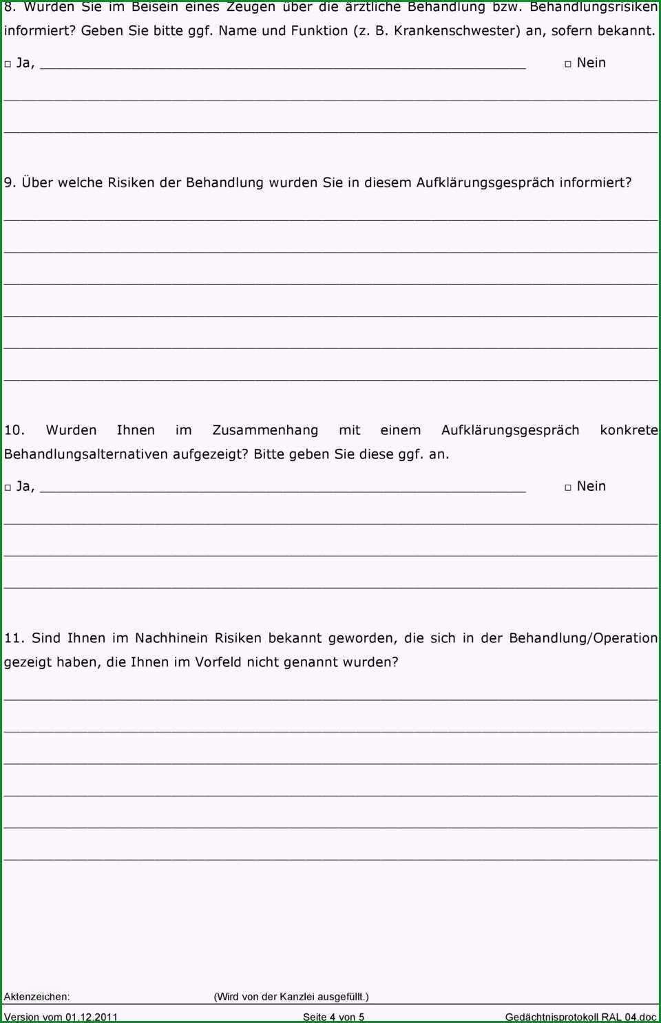 Zur veranschaulichung haben wir ein beispiel fuer das gedaechtnisprotokoll gebildet