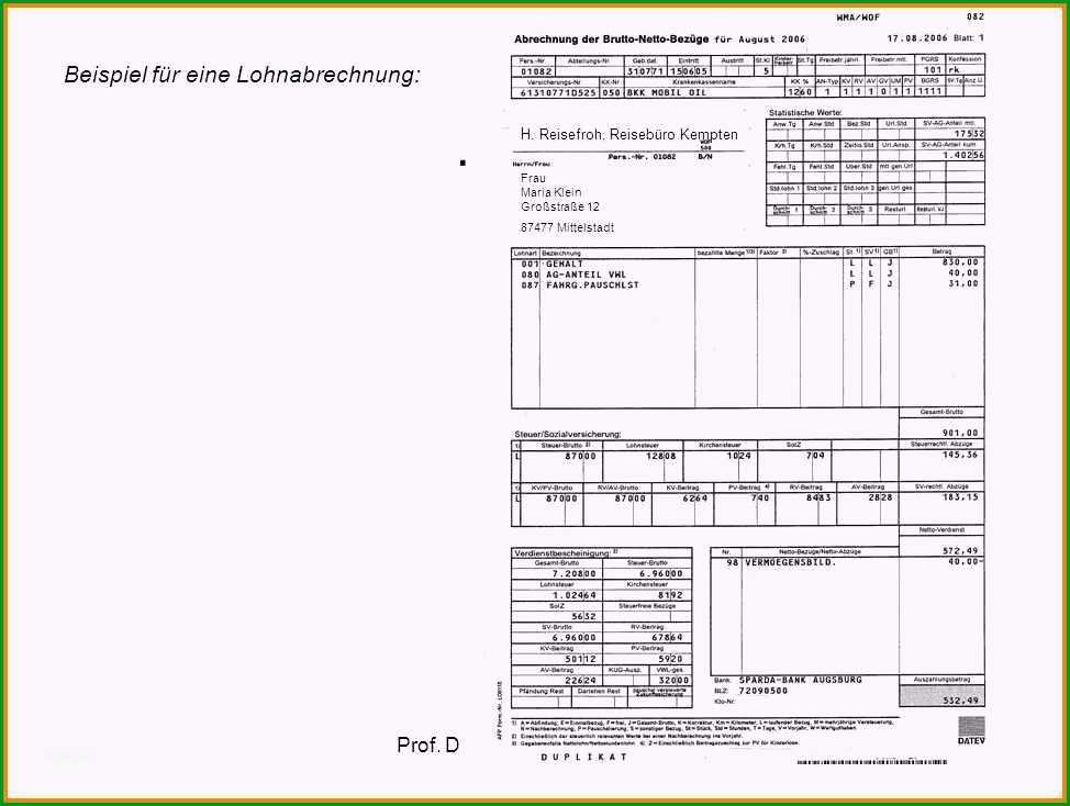 Schockieren 12 Lohnabrechnung Vorlage Word