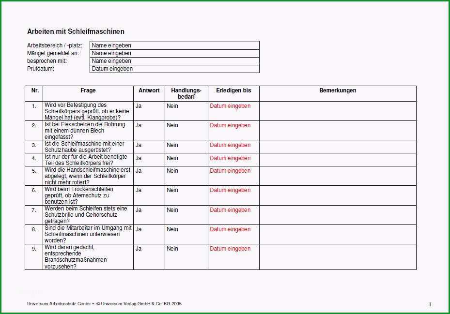 15 checkliste vorlage