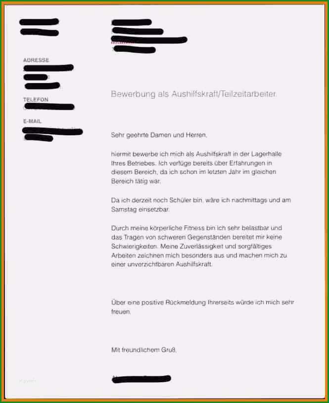 15 vorlage bewerbung nebenjob