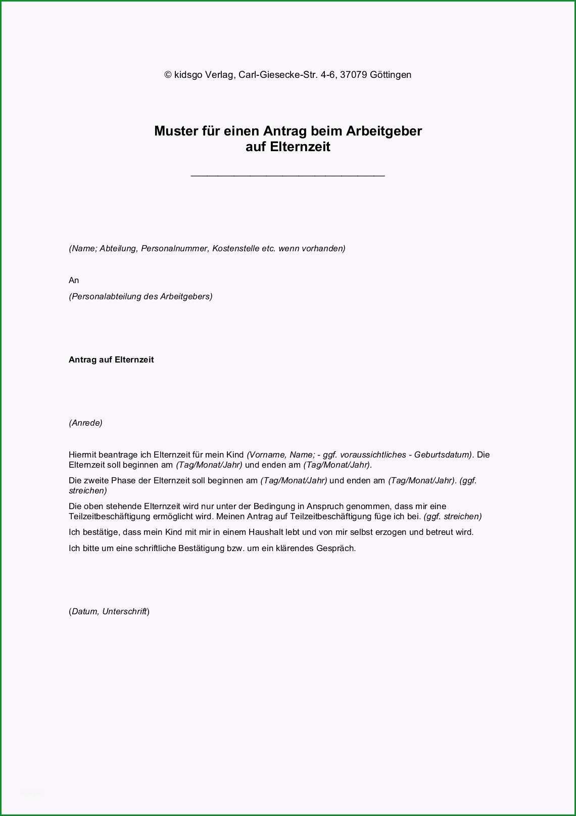 18 muster elternzeit arbeitgeber