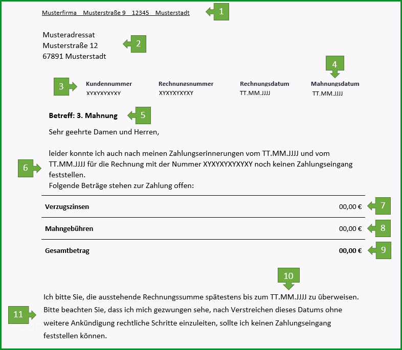 3 mahnung fuer freiberufler vorlage muster