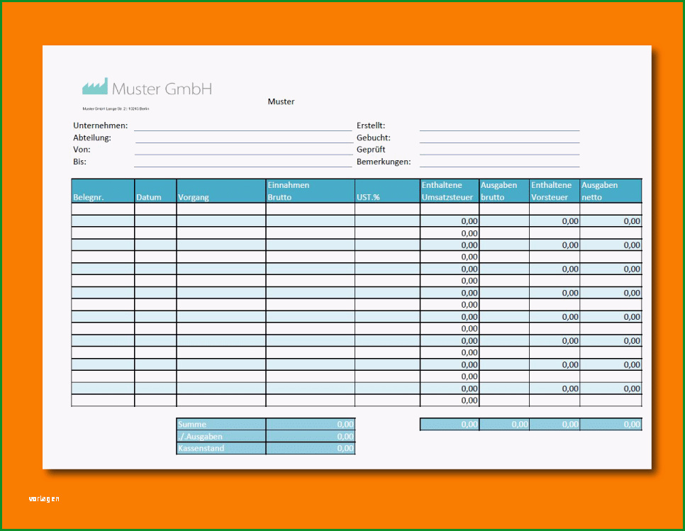7 kassenbuch pdf vorlage