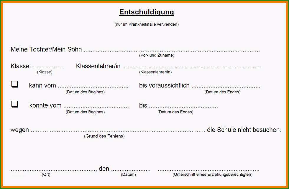 8 schule entschuldigung schreiben