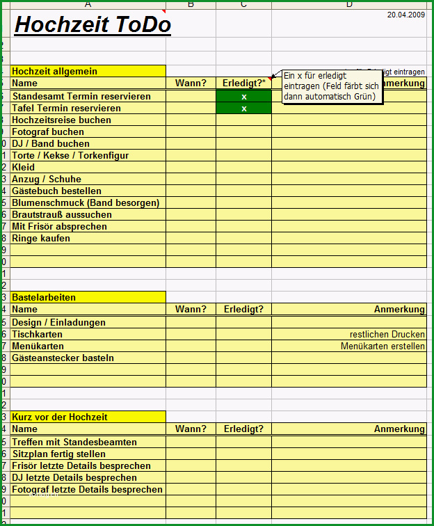 aha excel hochzeitsplaner