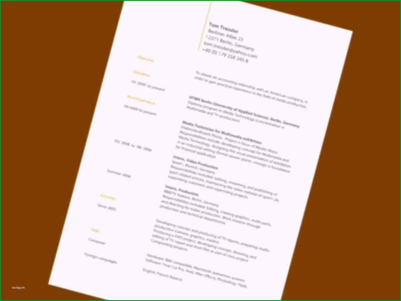 coverletter example cv englisch muster