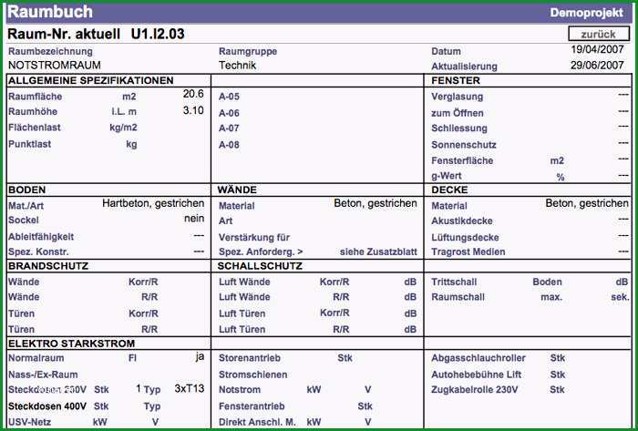 beispiel raumbuch