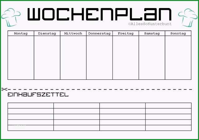 wochenplan essen