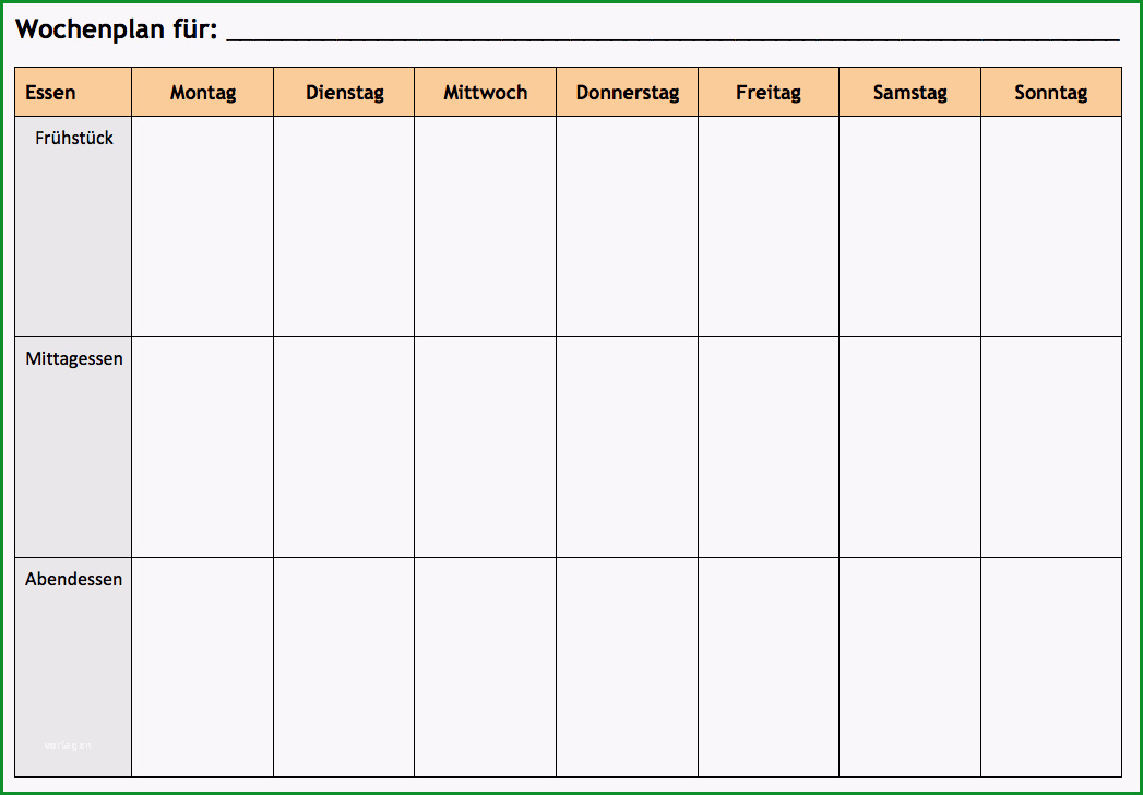 essensplan herunterladen ausdrucken wochenplan vorlagen c6