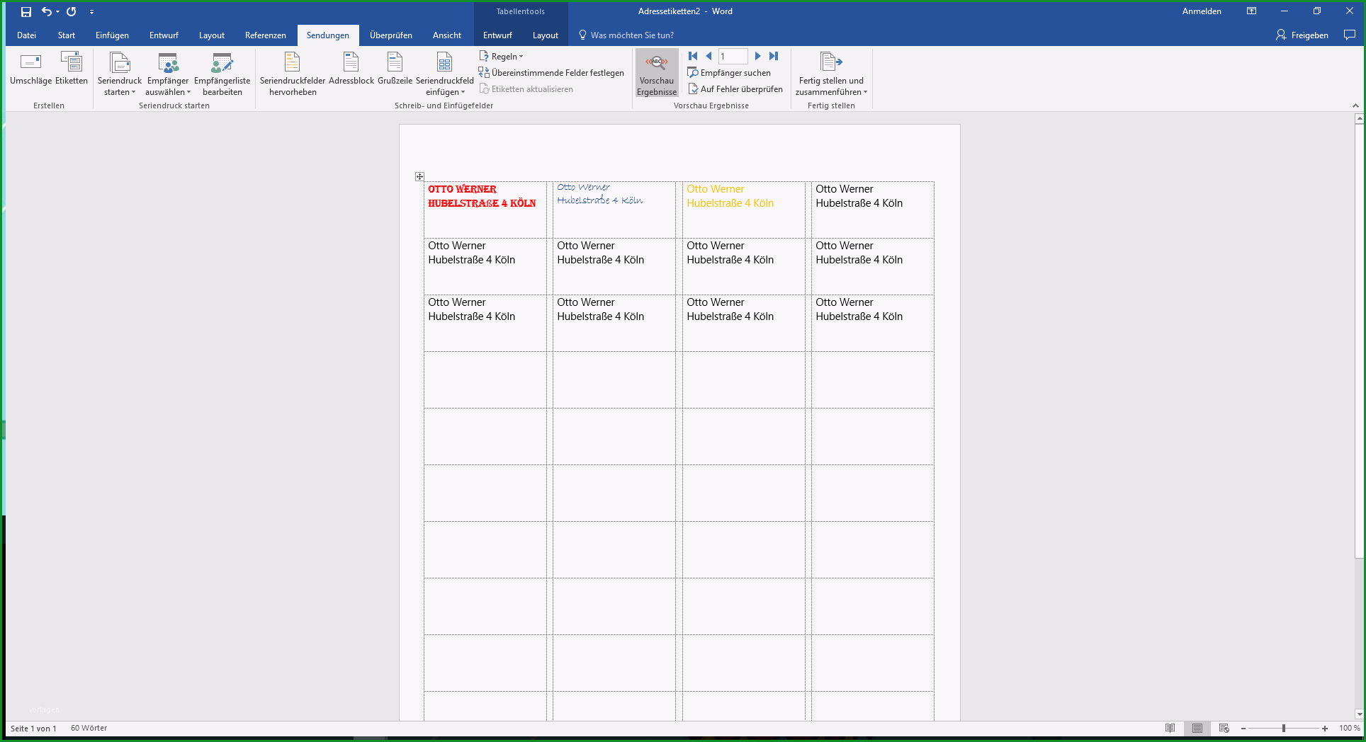 etiketten gestalten und drucken mit microsoft word und excel