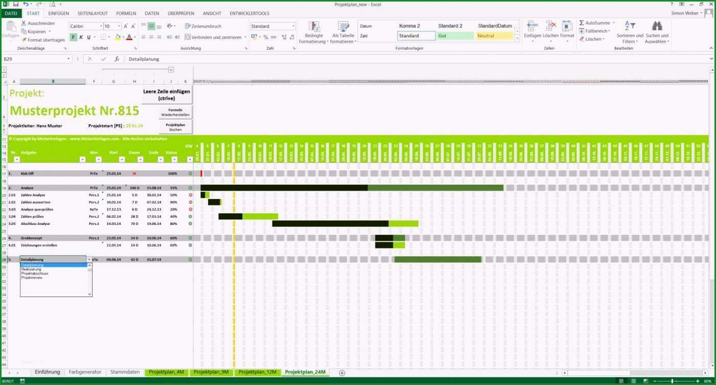 excel vorlage projektplan beste projektplan excel