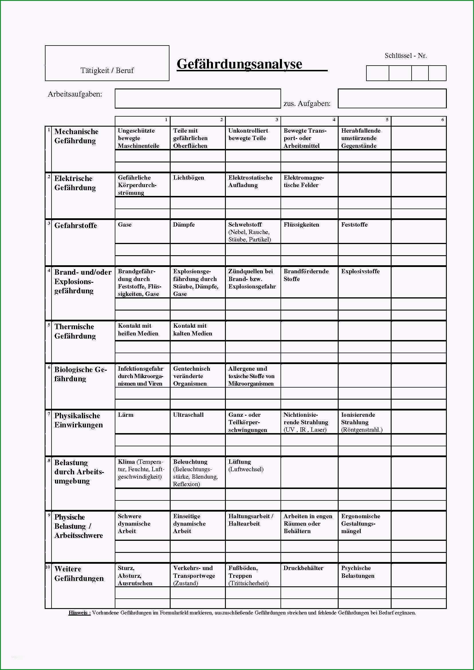 gefahrdungsbeurteilung vorlage pdf grosartig tabellarischer lebenslauf pdf vorlage