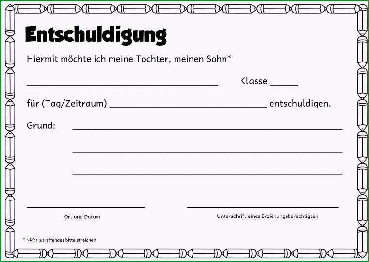 entschuldigungsformulare ment form