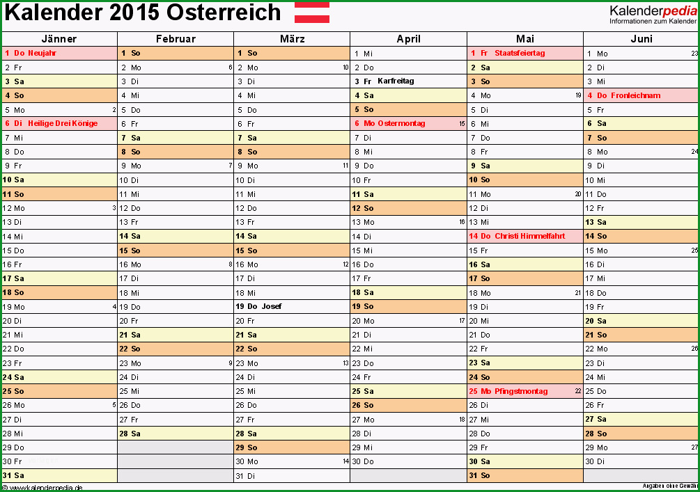 oesterreich kalender 2015 excel vorlagen