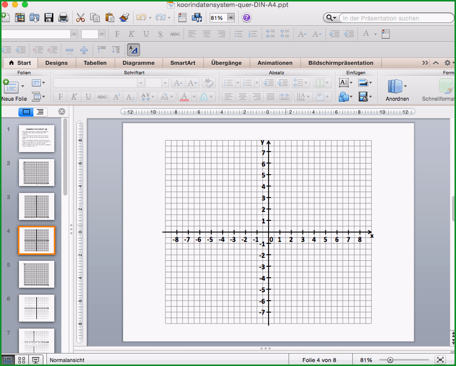 koordinatensystem powerpoint vorlage