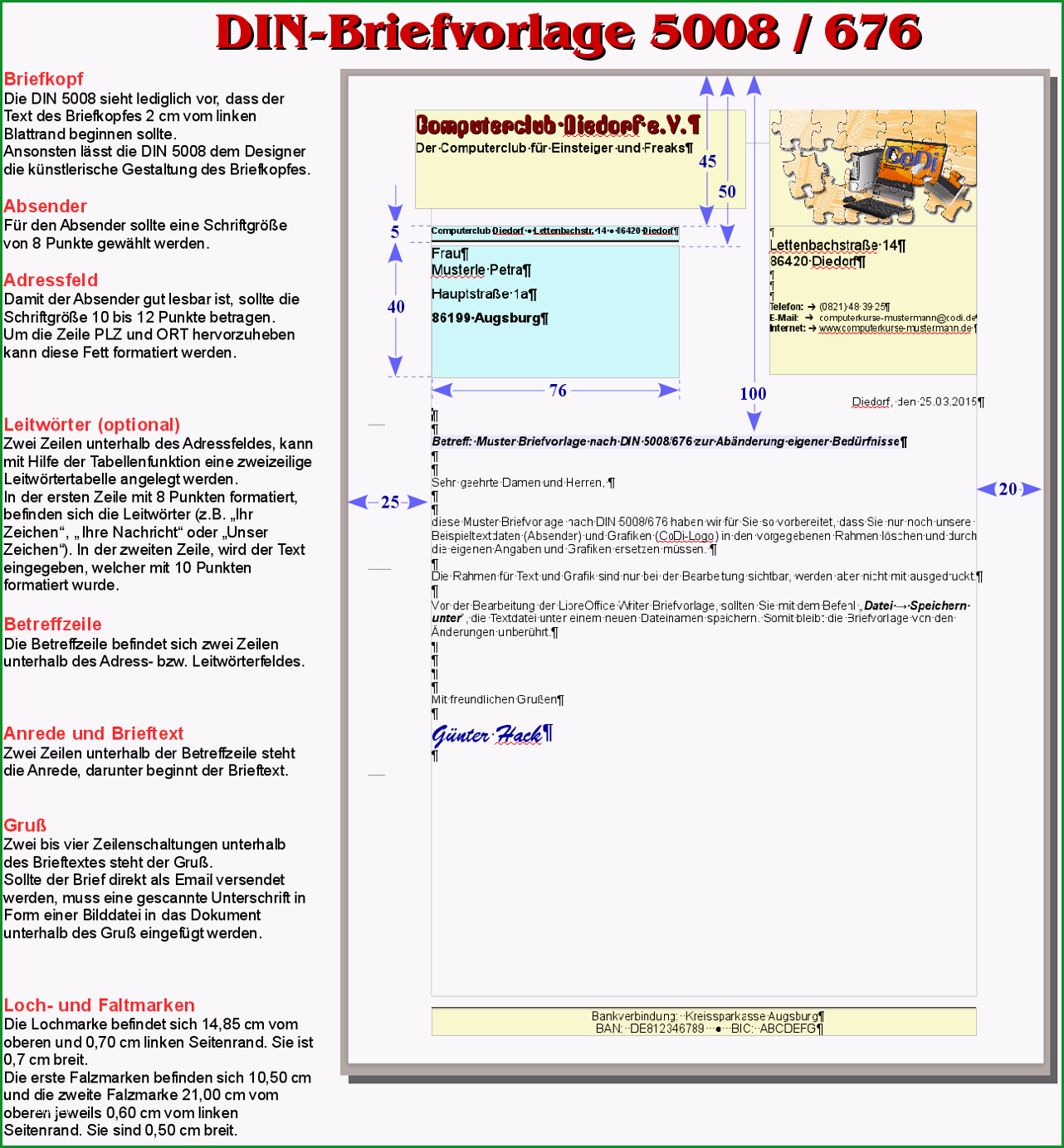 libreoffice writer din brief