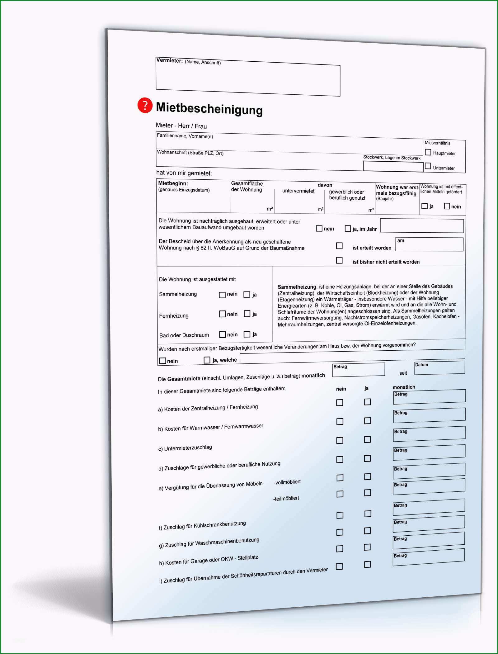 mietbescheingung