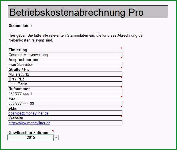 Schockieren Nebenkostenabrechnung Mit Excel Vorlage Zum Download