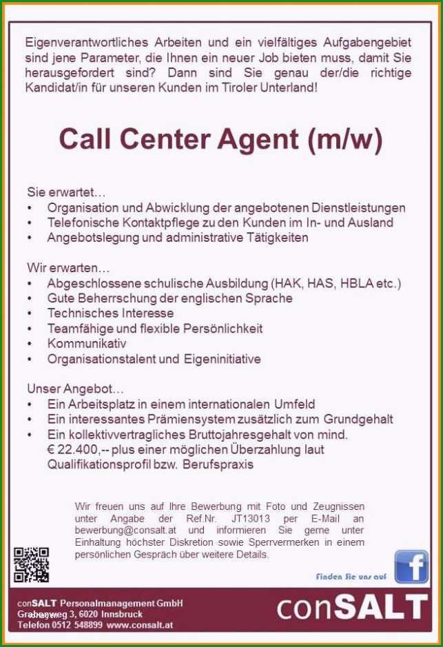 bewerbung call center vorlage