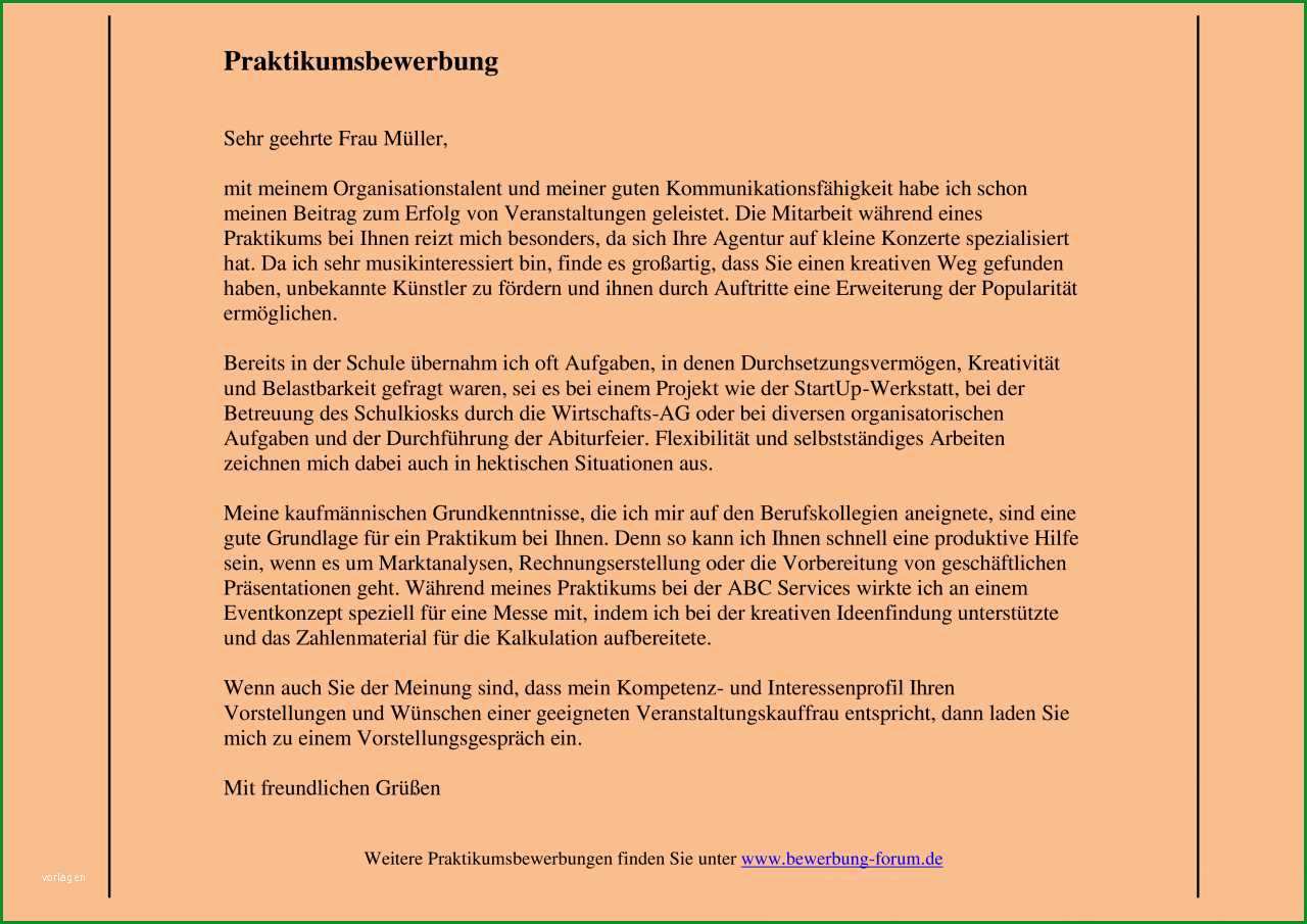 praktikumsbewerbung