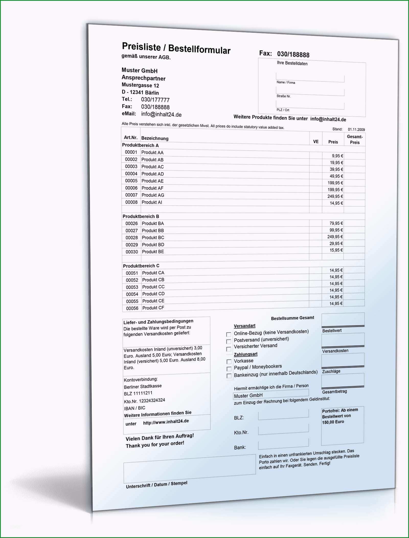 genial einfache preisliste mit excel