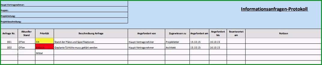 protokoll vorlage excel kostenlose excel vorlagen fur bauprojektmanagement