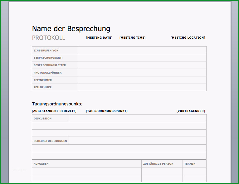15 Schockieren Vorlage Protokoll Kostenlos Für Sie 1