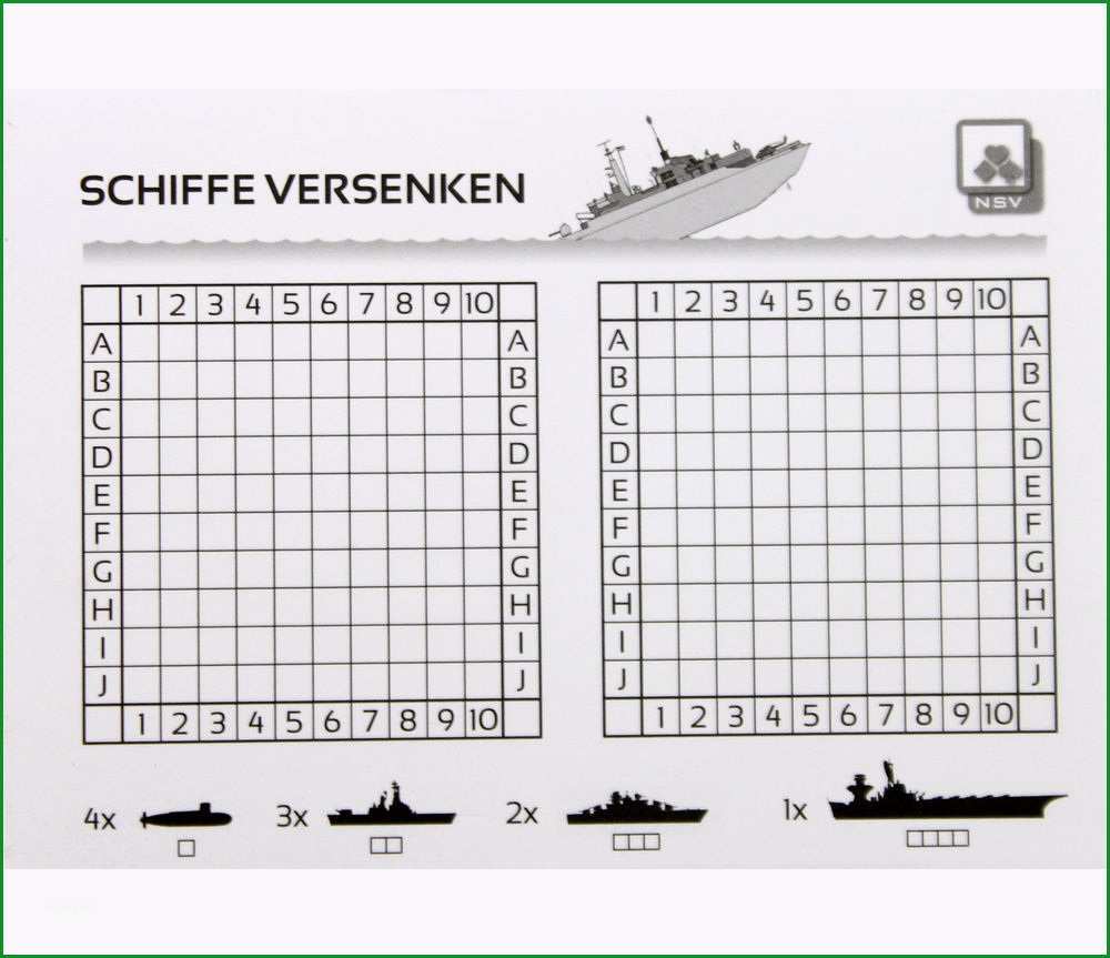 Schockieren Schiffe Versenken Denkspiel 40er Block Schreibblock Spiel