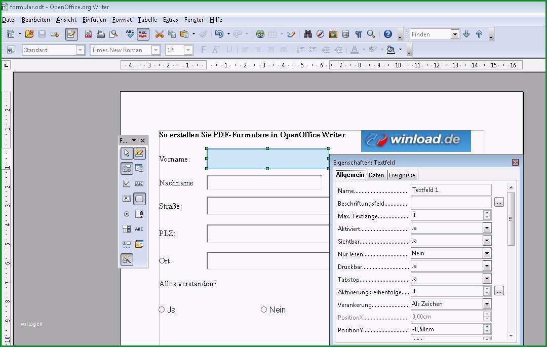 so kann man in openoffice formulare erstellen