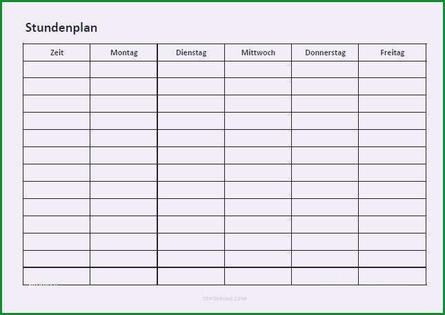 stundenplan uni vorlage